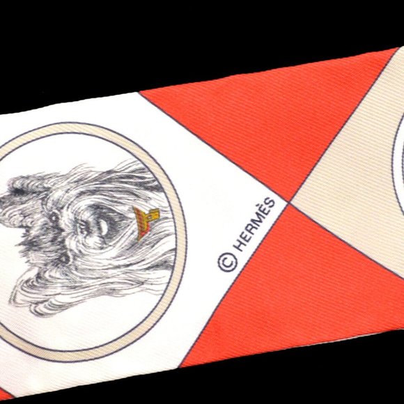 Auth HERMES Colliers et chiens Twilly Scarf Stole Bag Handle Accessories - Picture 3 of 12